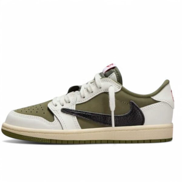 Jordan 1 Low Travis Scott Medium Olive / Para niños preescolar - Image 3