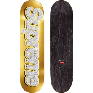 Supreme Bling Box Logo Gold Skateboard Deck