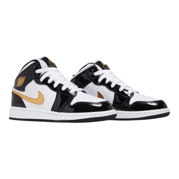 Air Jordan 1 Mid Patent “Black Gold” GS - Image 2