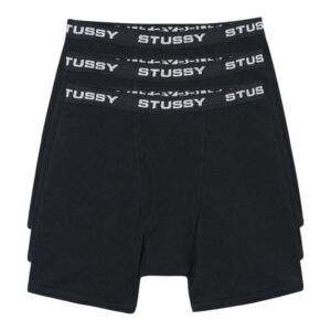 Boxer Paquete de 3 Negro Stussy