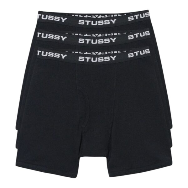 Boxer Paquete de 3 Negro Stussy